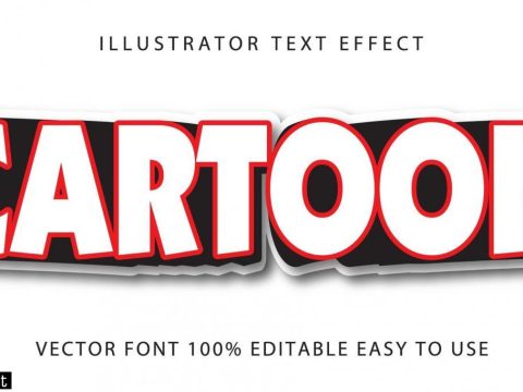 Red, White Cartoon Text Effect