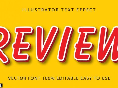 Red, White Line Thin Review Text Effect