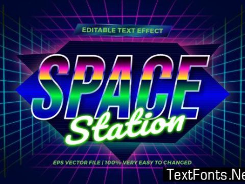 Retro 80s Text Effect in Space Station