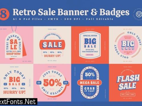 Retro Sale Banner & Badges