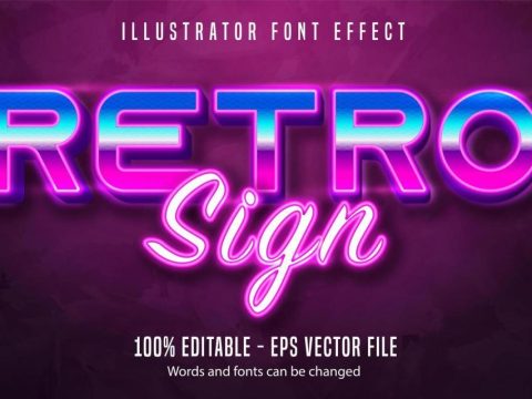 Retro sign text effect