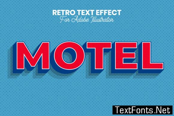 Retro Text Effect for Illustrator