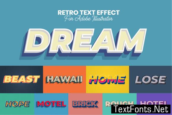 Retro Text Effect for Illustrator