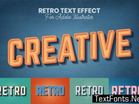 Retro Text Effect for Illustrator