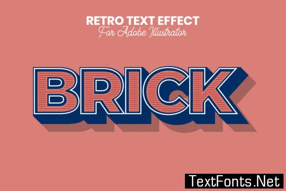 Retro Text Effect for Illustrator