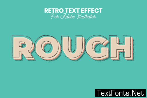 Retro Text Effect for Illustrator