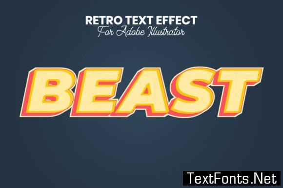 Retro Text Effect for Illustrator