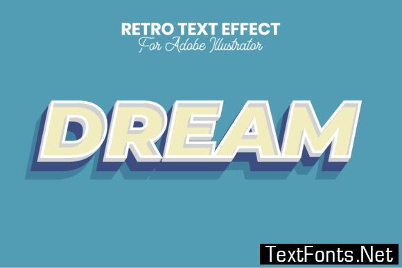 Retro Text Effect for Illustrator