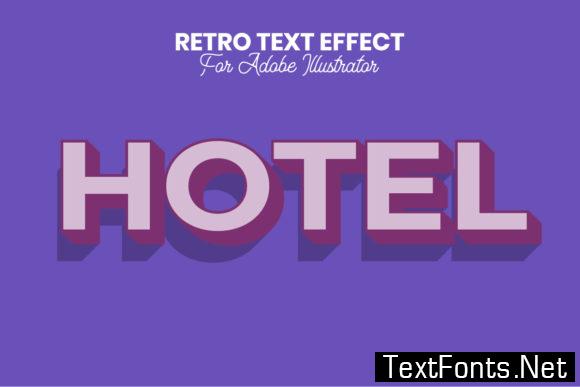 Retro Text Effect for Illustrator