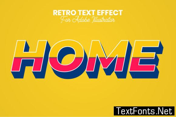 Retro Text Effect for Illustrator