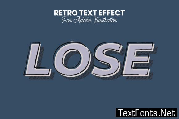 Retro Text Effect for Illustrator