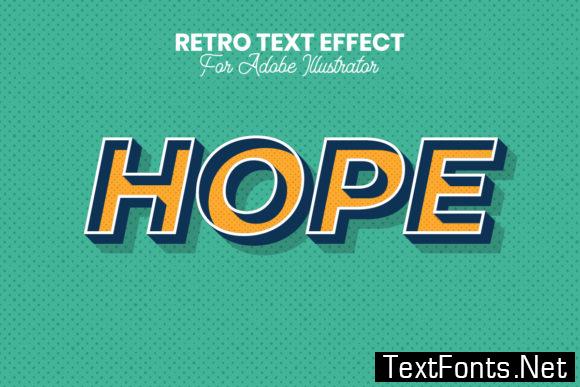 Retro Text Effect for Illustrator