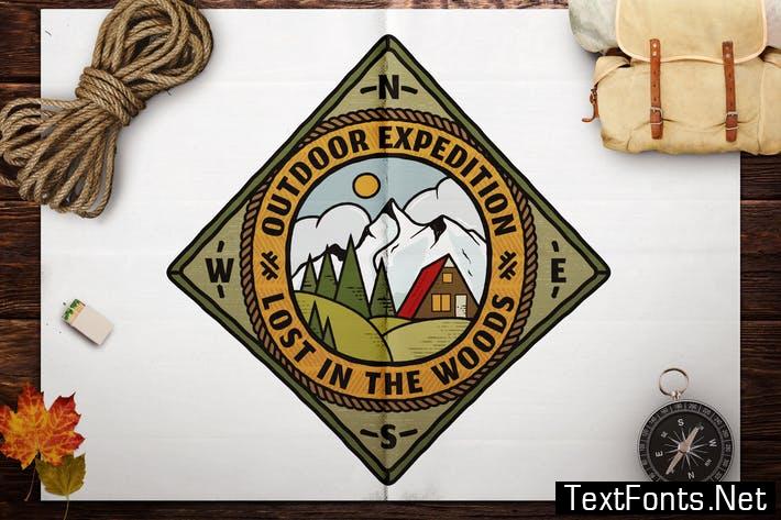 Retro Travel Emblem / Vintage Camping Logo / Patch