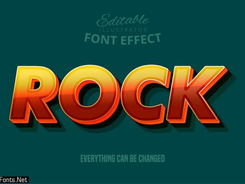 Rock text, editable text style