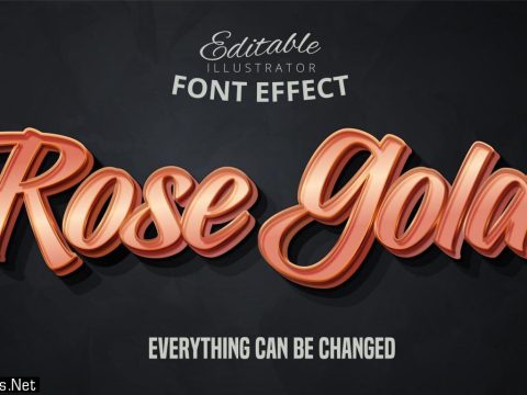 Rose gold text