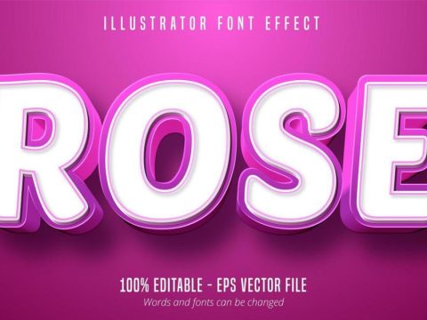 Rose pink style font effect