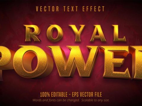 Royal power golden textured text effect