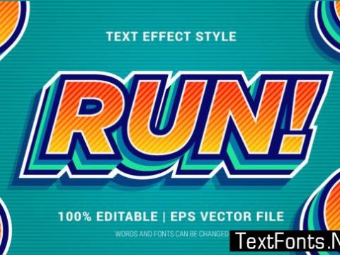 Run Text Effect Style