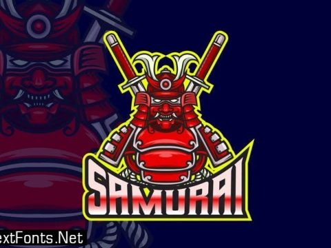 Samurai - AI and PSD Esport Logo Template SFQX58W