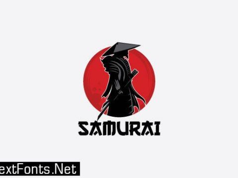 Samurai Moon Logo Design Illustration