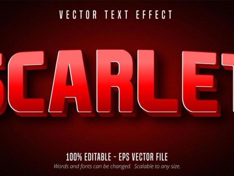 Scarlet gradient red editable text effect