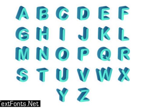 Set Of 3D Fonts Vector