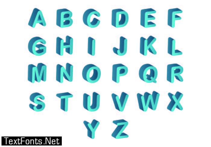 Set Of 3D Fonts Vector