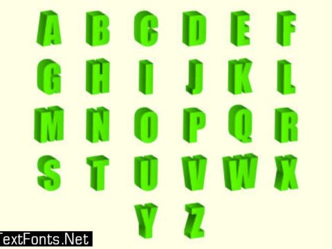 Set Of 3D Fonts Vector