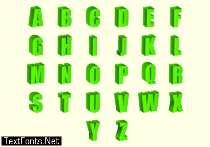 Set Of 3D Fonts Vector