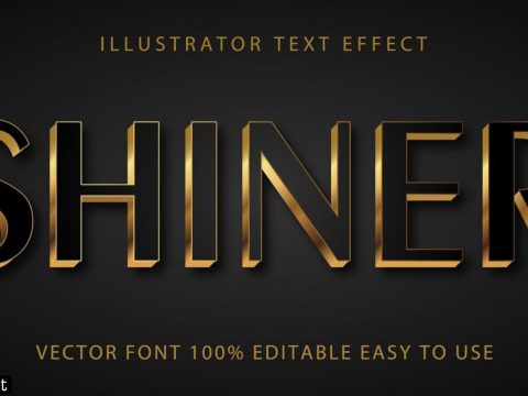 Shiner Black, Gold Accent Text Effect