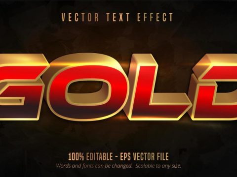 Shiny red and gold editable text effect