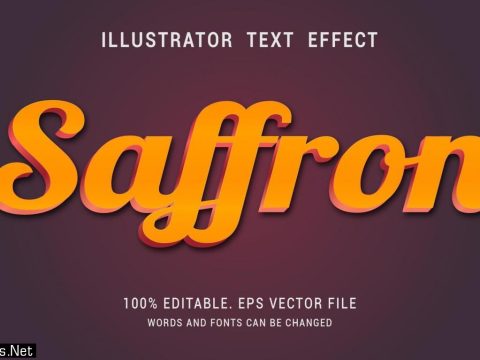 Shiny Saffron Text Effect Design