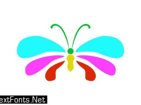 Silhouette of Rainbow Butterfly