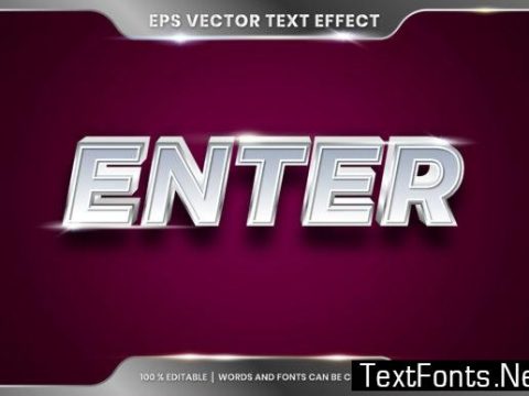 Silver Text Effect Editable Concept