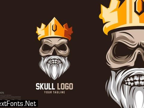 SKULL BEARD LOGO DESIGN FYM9L7M