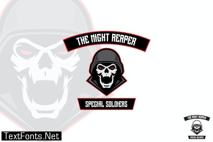 Skull Soldier Vector Logo Mascot