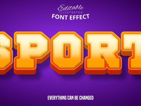 Sport orange gradient editable font effect 966184