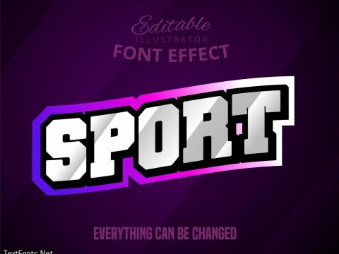 Sport text, editable font effect