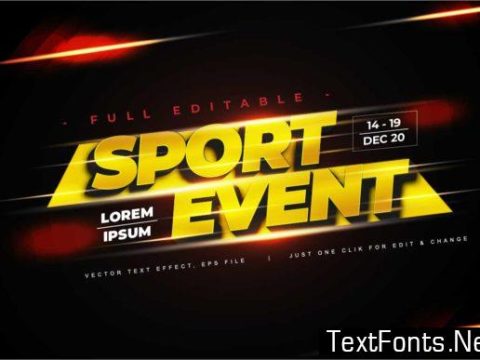 Sport Text Effect Editable Vector