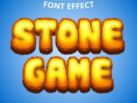 Stone Game Text, Editable Font Effect