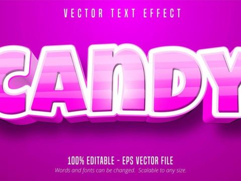 Striped candy text