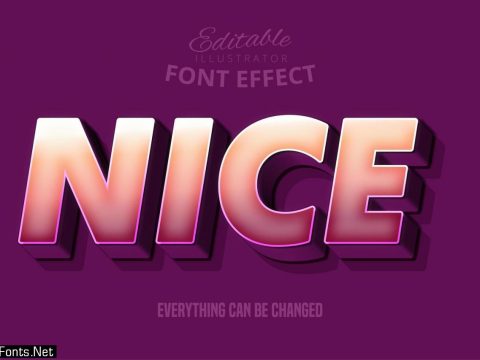 Strong bold 3d font effect, cartoon text style template