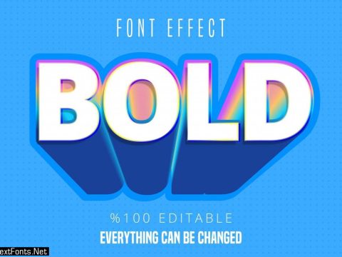 Strong bold colorful font effect