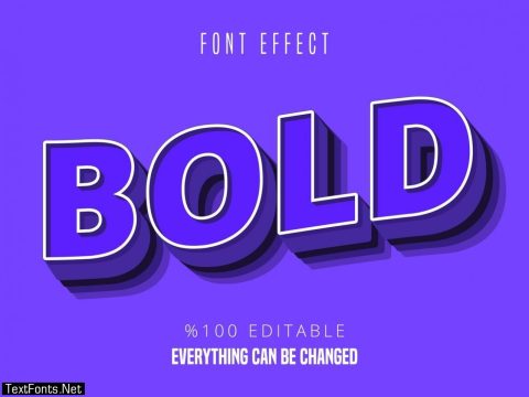 Strong bold modern blue font effect