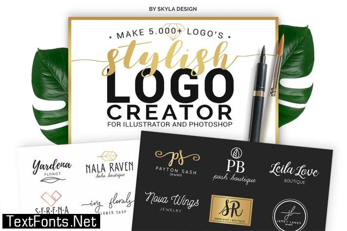 Stylish Logo Creator Kit Templates AI + PS 5MCLBE