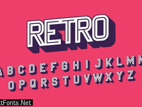 Stylized Retro Font Alphabet