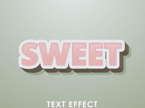 Sweet premium text effect with 3d design and pastel pink color 690196