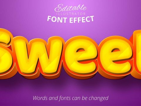 Sweet text, 3d editable font effect