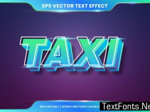 Taxi Text Effect Editable Retro Concept