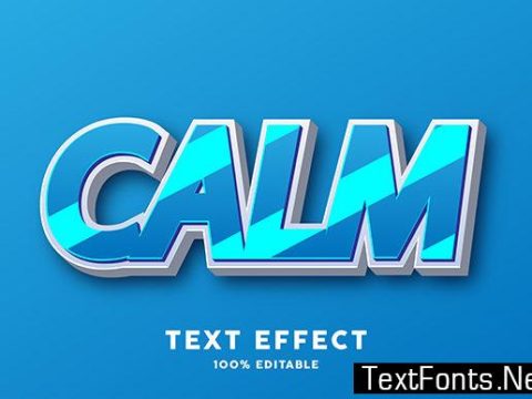 Text Effect - 3d Blue Modern Style